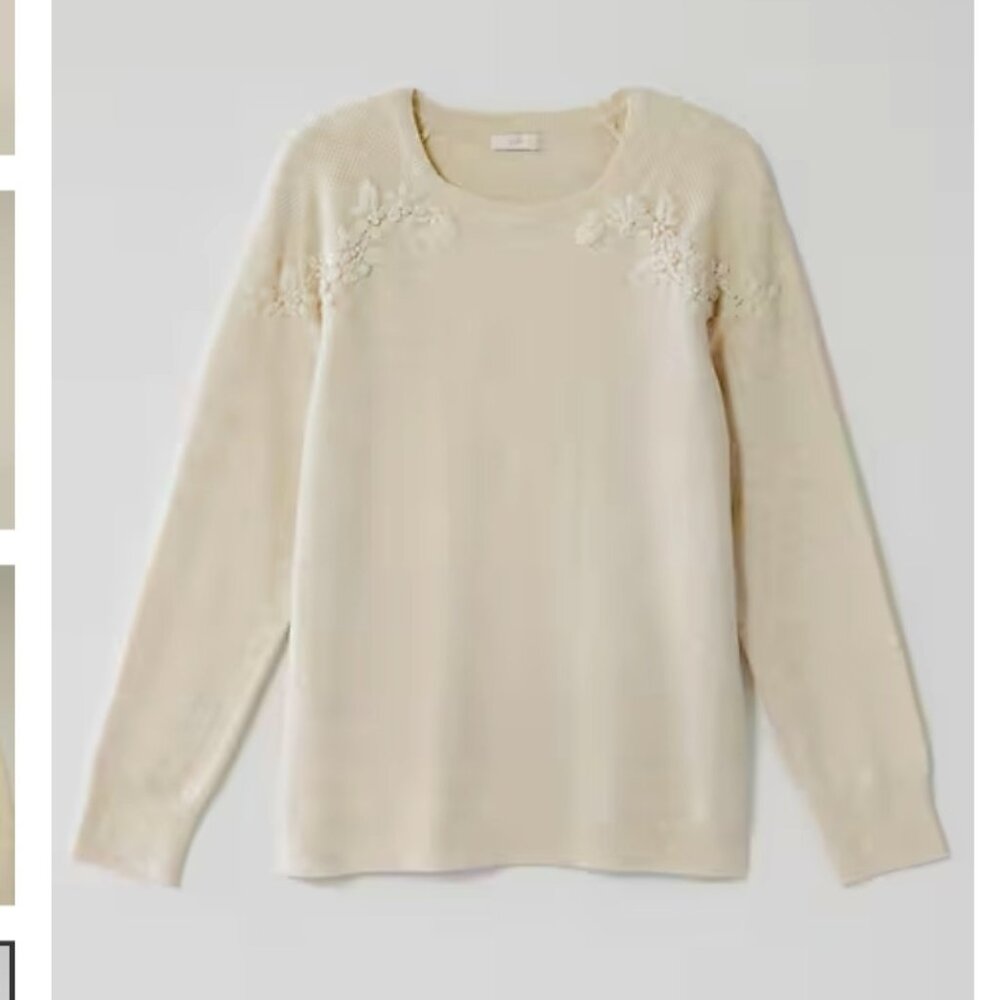Sale! Cozy Luxe Hand-Embroidered Pullover Sweater Small